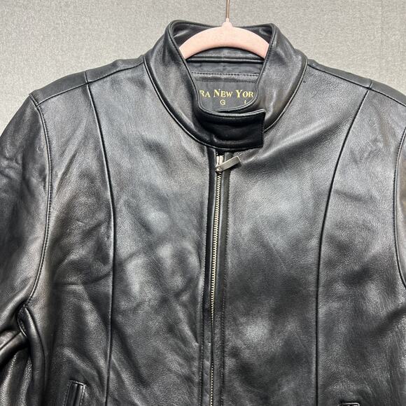 Vintage Y2K Zara Motorcycle Leather Jacket Black Womens Size 2XL Fits Smaller!! - Picture 6 of 15